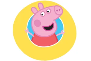 Peppa Wutz Bild, die uns fröhlich zuwinkt