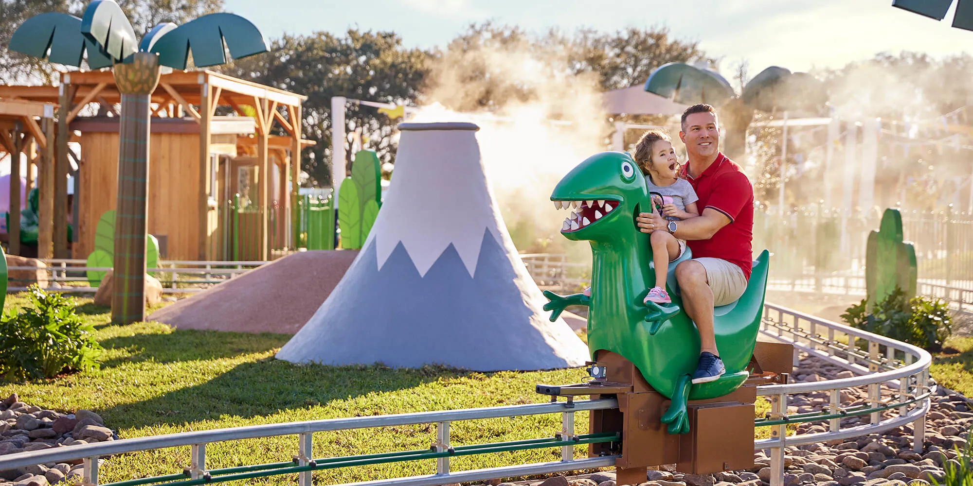 Grampy Rabbit's Dinosaur Adventure ride at Peppa Pig Park